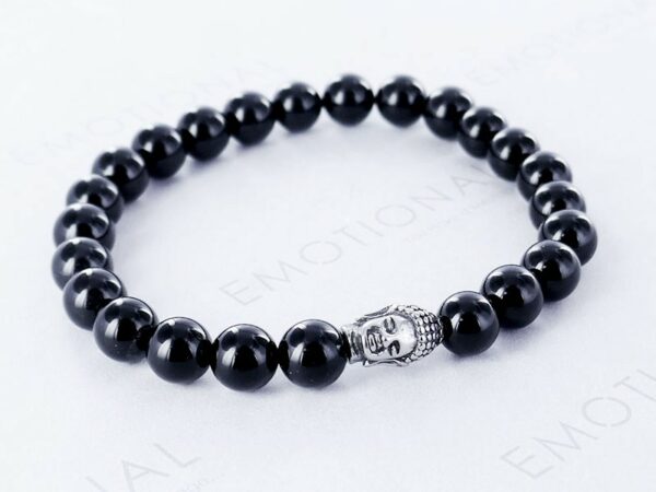 Bracelet perle onyx noir "Bouddha"