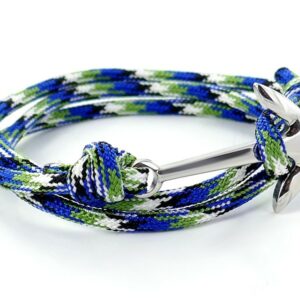 Bracelet cordon et ancre acier à personnaliser | Couleur cordon : Camouflage
