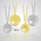 Collier acier doré grande médaille étoile à personnaliser