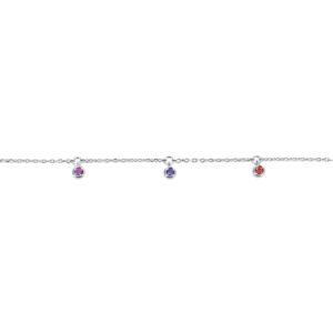 Bracelet 5 charm's Oxydes de Zirconium Arc en Ciel | 01 - Longueur du Bijou : 16 + 3 cm