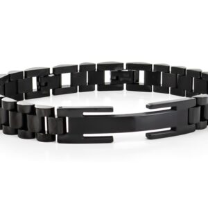 Bracelet "H" en acier noir