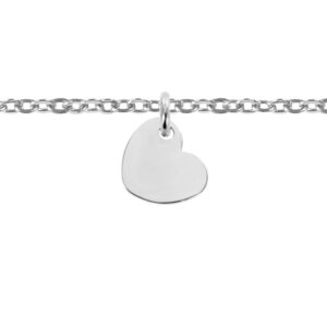 Bracelet de cheville petit cœur acier à personnaliser