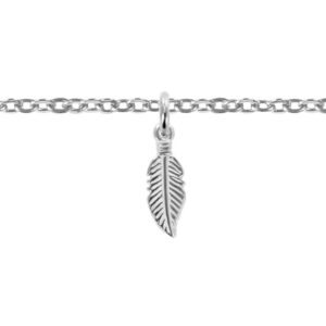 Bracelet de cheville plume acier