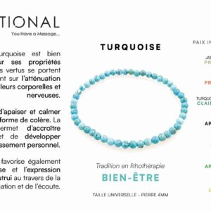 Bracelet pierres naturelles - Turquoise (4mm)