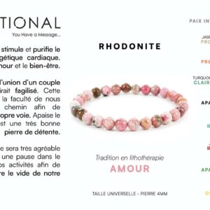 Bracelet pierres naturelles - Rhodonite (4mm)