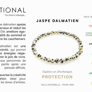 Bracelet pierres naturelles - Jaspe Dalmatien (4mm)