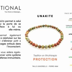 Bracelet pierres naturelles - Unakite (4mm)
