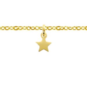 Bracelet de cheville étoile acier doré