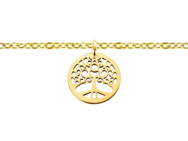 Bracelet arbre de vie acier doré