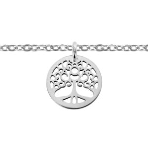 Bracelet de cheville arbre de vie acier