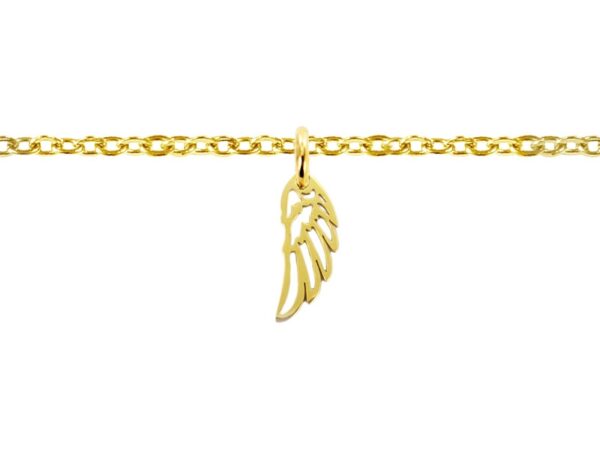 Bracelet de cheville aile d'ange acier doré