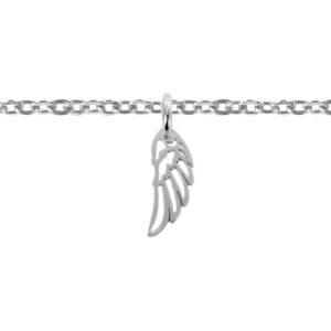 Bracelet de cheville aile d'ange acier