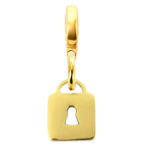 Pendentif acier doré cadenas | Pendentif : Version e-charm's
