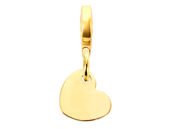 Pendentif petit coeur acier doré à personnaliser | Pendentif : Version e-charm's