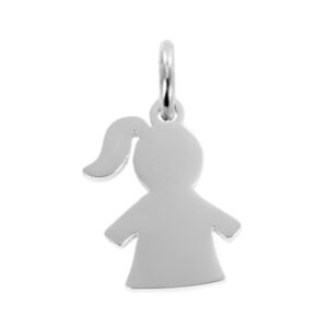 Pendentif acier fille à personnaliser