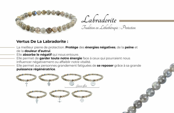 Bracelet pierres semi-précieuses : LABRADORITE