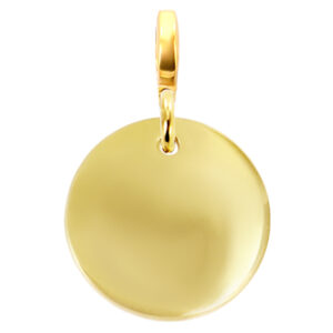 Pendentif médaille acier doré à personnaliser | Pendentif : Version e-charm's