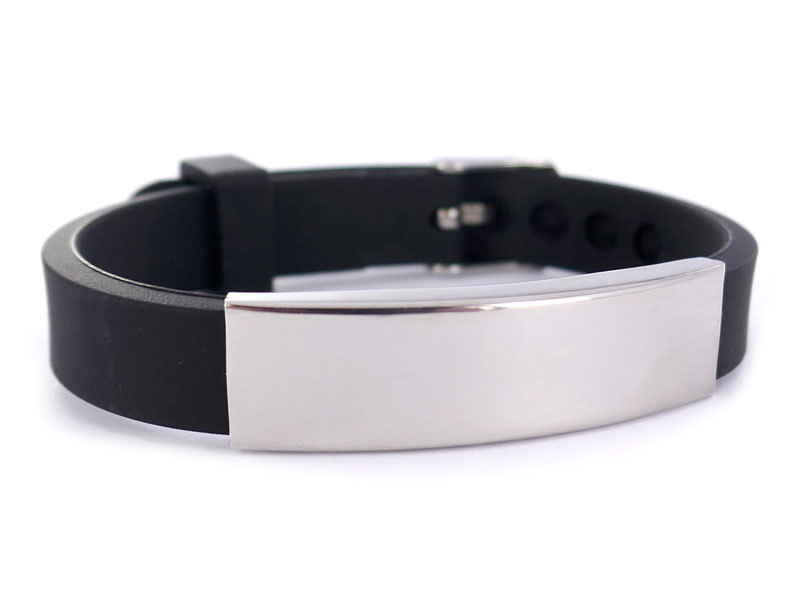 Bracelet personnalisé pour homme - Silicone noir