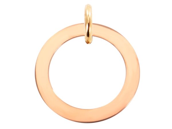 Pendentif grand anneau acier rose à personnaliser