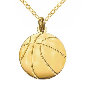Collier orné d'un pendentif ballon de basket doré