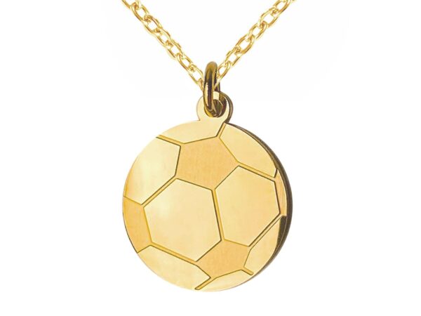 Collier orné d'un pendentif ballon de foot doré