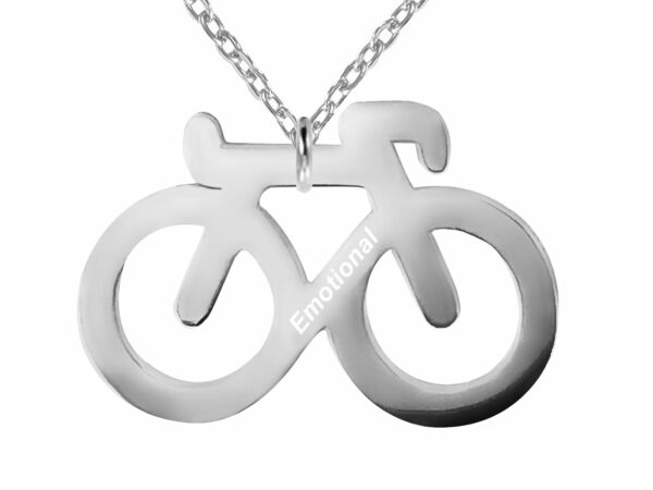 Collier orné d'un pendentif vélo argenté