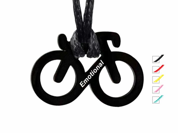 Collier cordon ajustable orné d'un pendentif vélo