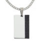 Collier maille figaro avec plaque acier et fibre de carbone