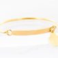 Bracelet jonc gourmette acier doré trèfle à personnaliser