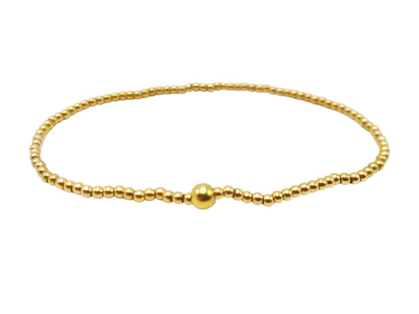 Bracelet élastique avec perles en acier inoxydable