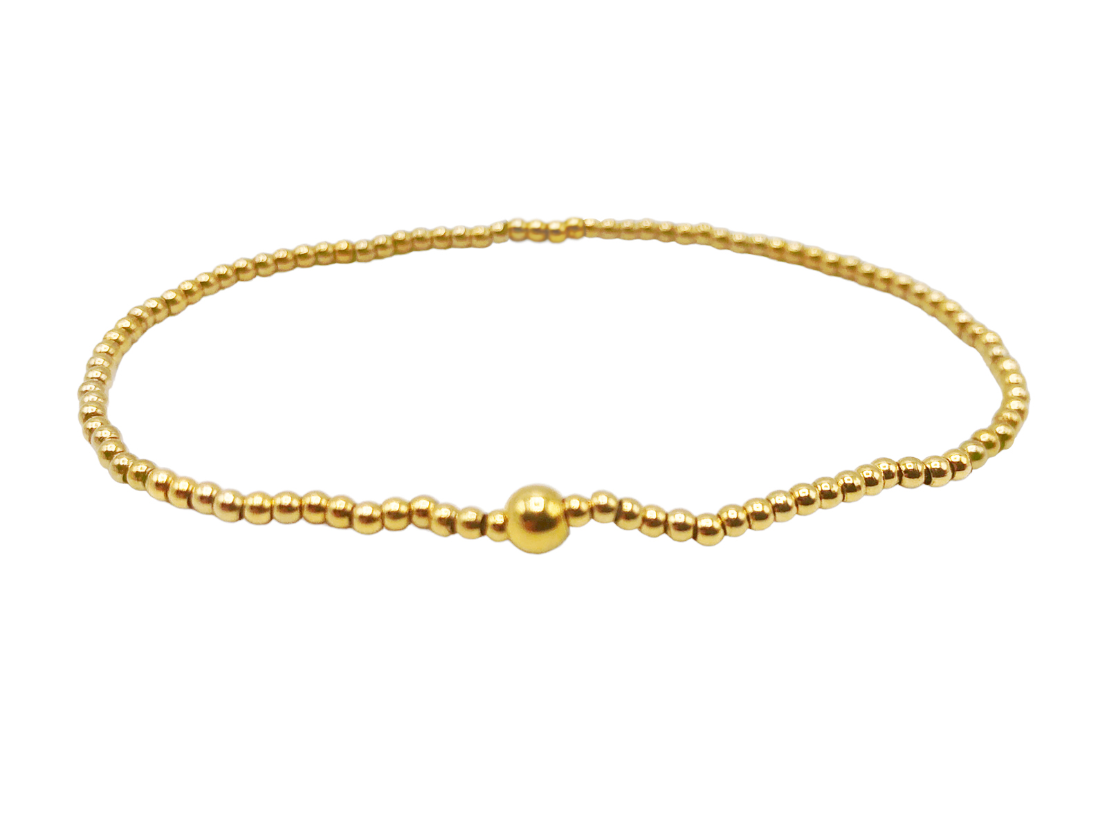Bracelet élastique avec perles en acier inoxydable