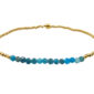 Bracelet élastique avec perles naturelles (Apatite) et acier inoxydable doré