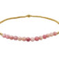 Bracelet élastique avec perles naturelles (Rhodonite) et acier inoxydable doré