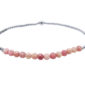 Bracelet élastique avec perles naturelles (Rhodonite) et acier inoxydable argenté