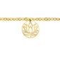 Bracelet chaînette avec pampille fleur de lotus en acier inoxydable doré