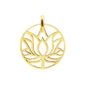 Pendentif fleur de lotus en acier inoxydable doré