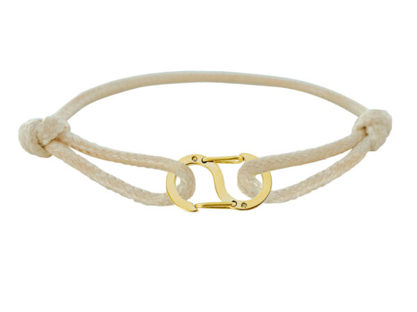Bracelet ajustable décoré d'un pendentif S en acier inoxydable doré