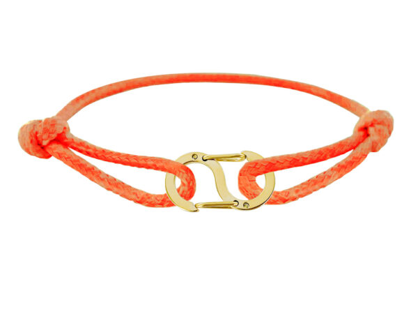 Bracelet ajustable décoré d'un pendentif S en acier inoxydable doré