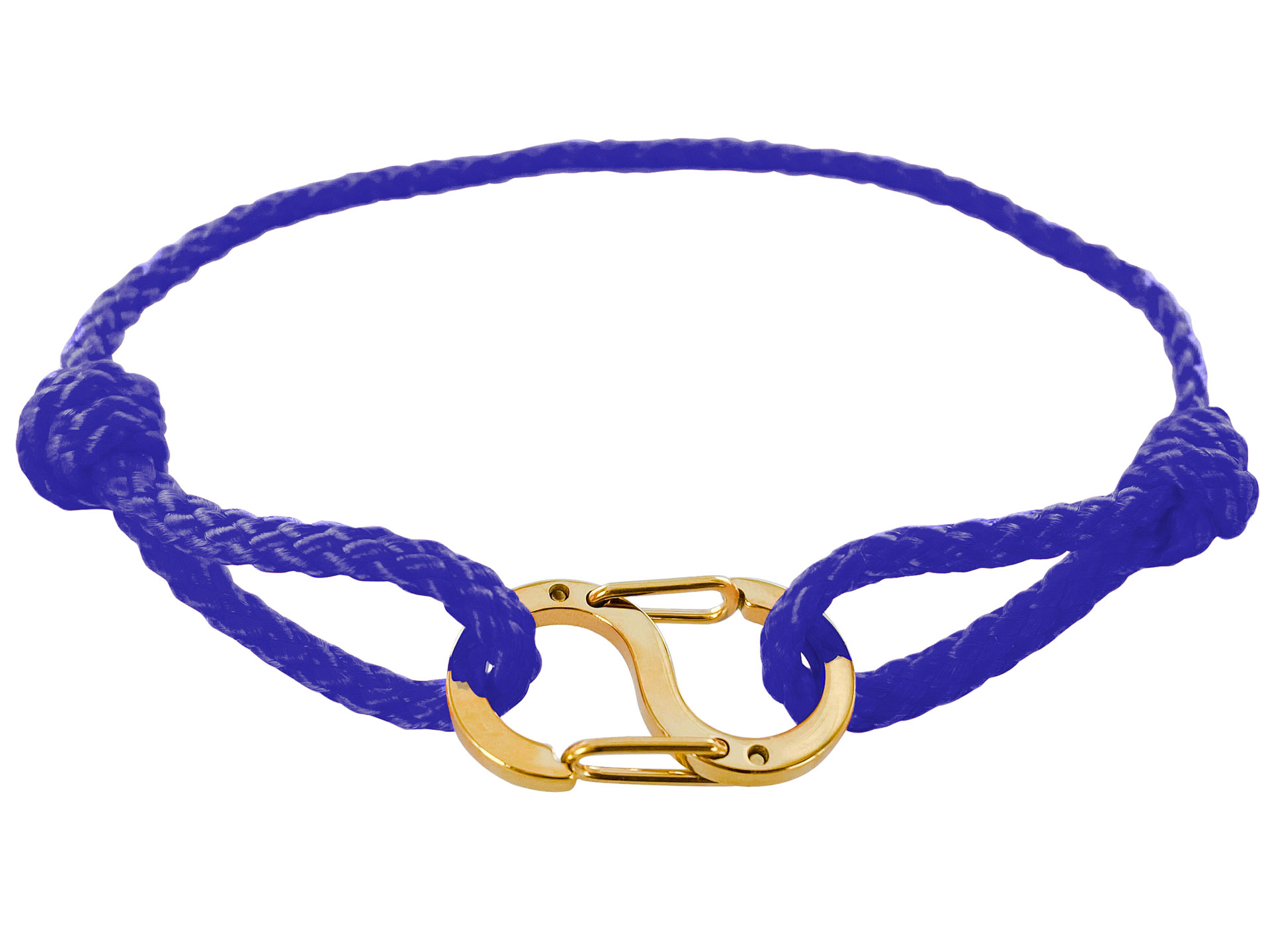 Bracelet ajustable en paracorde décoré d'un pendentif S en acier inoxydable doré