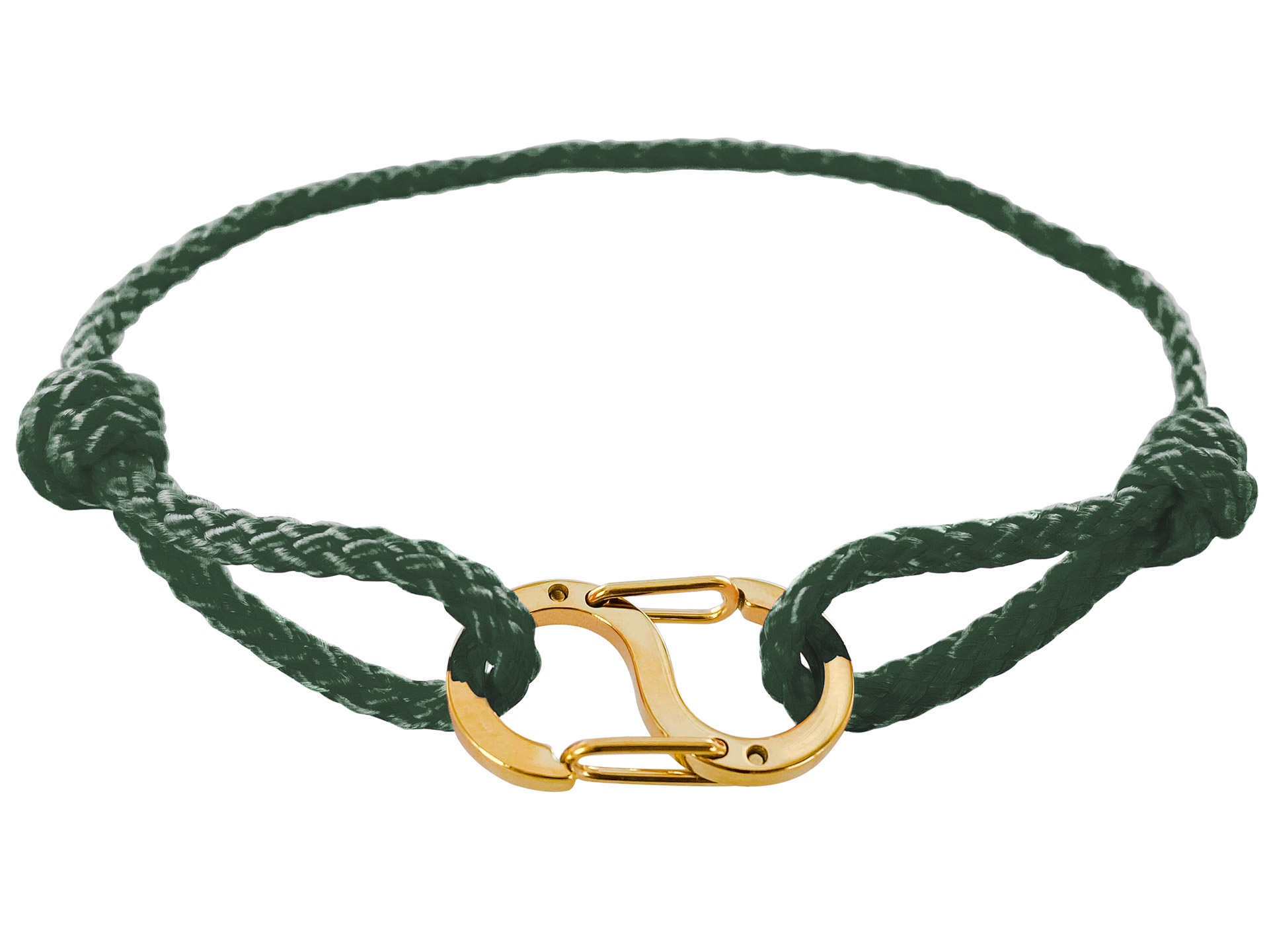 Bracelet ajustable en paracorde décoré d'un pendentif S en acier inoxydable doré