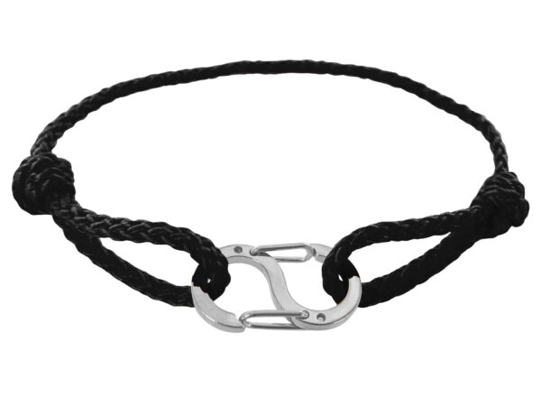 Bracelet ajustable en paracorde décoré d'un pendentif S en acier inoxydable argenté