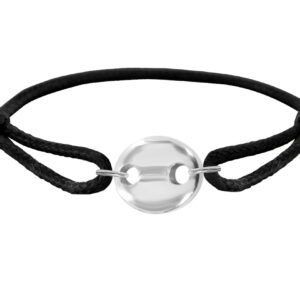 Bracelet ajustable décoré d'un pendentif GRAIN DE CAFE en acier inoxydable argenté