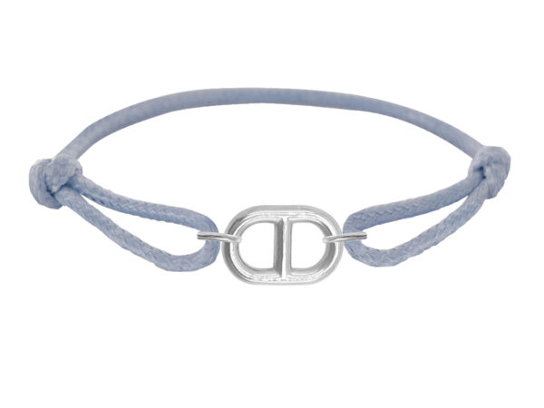 Bracelet ajustable décoré d'un pendentif MAILLE MARINE en acier inoxydable argenté