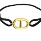 Bracelet ajustable en paracorde décoré d'un pendentif MAILLE MARINE en acier inoxydable doré