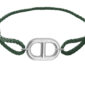 Bracelet ajustable en paracorde décoré d'un pendentif MAILLE MARINE en acier inoxydable argenté