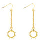 Boucles d'oreilles pendantes décorées de pampilles soleil en acier inoxydable doré