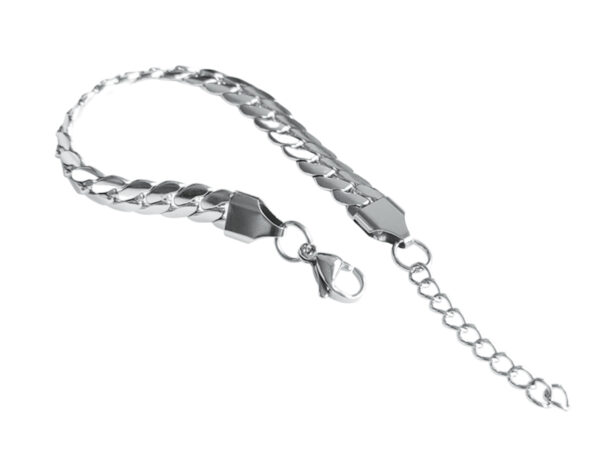Bracelet maille anglaise en acier inoxydable argenté