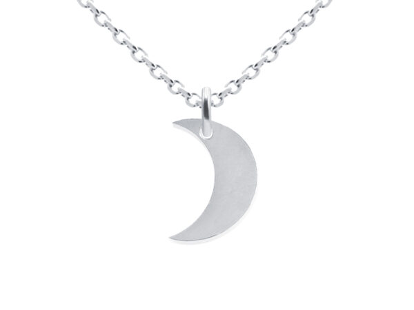 Collier orné d'un pendentif lune en acier inoxydable argenté