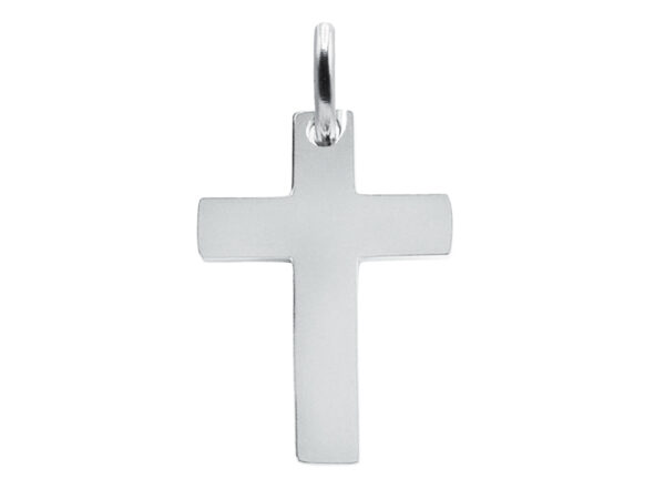 Pendentif croix à personnaliser en acier inoxydable argenté - 25mm