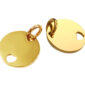 Pendentif médaille ronde à personnaliser avec cœur découpé en acier inoxydable doré - 14mm